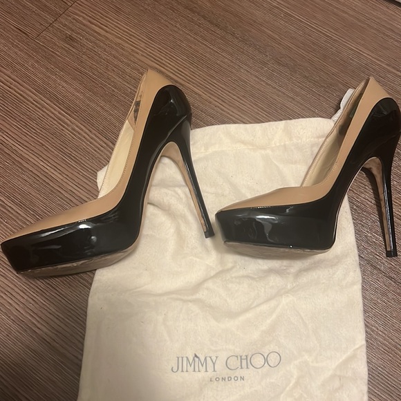 Jimmy Choo sepia two-tone leather pumps size 38 - Picture 2 of 10